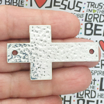 Bracelet Connector Cross Pendant in Antique Silver Pewter