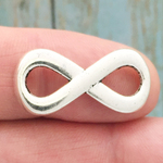 Infinity Charm Bracelet Connectors Wholesale in Silver Pewter