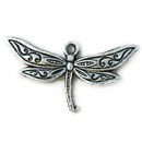 Ornage Dragonfly Charm Antique Silver Pewter