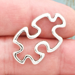 Autism Puzzle Charm Silver Pewter Medium