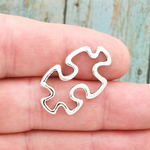 Unlocking Awareness: The Autism Puzzle Charm in Silver Pewter  A Symbol of Support and Style