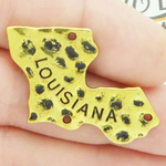 State of Louisiana Charms Wholesale in Gold Pewter Medium