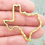 Open Hammered Texas Pendant in Polished Gold Pewter Large
