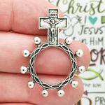 Rosary Ring Wholesale in Silver Pewter