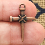 Nail Cross Charms Wholesale Copper Pewter