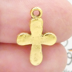 Small Cross Charms Wholesale in Antique Gold Pewter