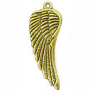Wing Pendant in Antique Gold Pewter Large
