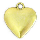 Plain Heart Charm Pendant with Antique Gold Pewter Small