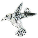 Hummingbird Charm in Antique Silver Pewter