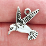 Hummingbird Charms Wholesale in Silver Pewter