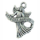Silver Christmas Angel Charm in Antique Pewter