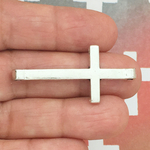 Cross Bracelet Connector Silver Pewter