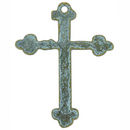 Brass Cross in Turquoise Oxidized Pewter Large