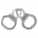 Small Silver Handcuffs Charm 3D in Antique Pewter
