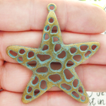 Starfish Pendants Wholesale in Antique Gold Pewter with Patina Large