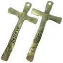 Believe and Faith Cross Bookmark Double Sided in Brass Pewter Large