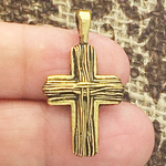 Gold Cross Charm Pewter
