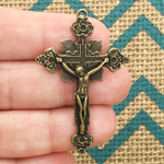 Crucifix Cross Charms Wholesale in Bronze Pewter