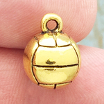 Volleyball Charms Wholesale in Antique Gold Pewter