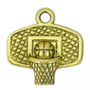 Backboard Basketball Charm in Antique Gold Pewter