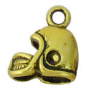 Football Helmet Charm in Antique Gold Pewter Small