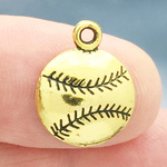 Baseball Charms Wholesale Antique Gold Pewter