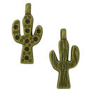 Saguaro Cactus Charm Flat in Antique Bronze Pewter
