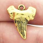 Shark Tooth Charms Wholesale in Antique Gold Pewter