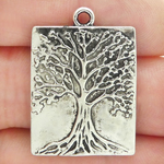 Tree of Life Charm Pendant in Silver Pewter Medium