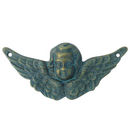St Raphael Angel Charm in Antique Gold Turquoise Pewter