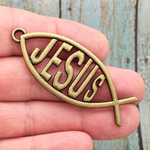 Jesus Ichthus Pendants Bulk in Bronze Pewter