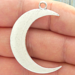 Crescent Moon Pendant in Gold Pewter Large