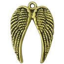 Gold Angel Wings Charm Pendant in Pewter