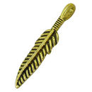 Gold Feather Charm for Indian Jewelry in Pewter 
