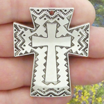 Southwestern Cross Pendants Wholesale in Silver Pewter