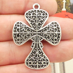 Filigree Cross Pendants Wholesale in Silver Pewter