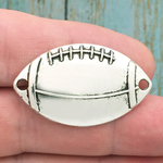 Silver Football Charm Bracelet Connector Pewter