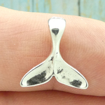Silver Whale Tail Charm in Pewter Small