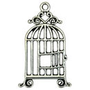 Silver Birdcage Charm in Pewter