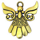 Gold Angel Charm in Pewter with Flowing Dress