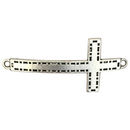 Bracelet Connector Silver Cross Pendant in Pewter