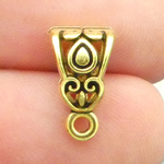 Gold Jewelry Bail with Heart Design
