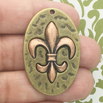 Fleur De Lis Charms for Jewelry Making in Copper and Bronze Pewter