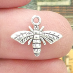 Silver Honey Bee Charm in Pewter