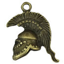 Trojan Helmet Pendant 3D in Bronze Pewter Large
