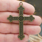 Bronze Orthodox Cross Pendants Wholesale in Pewter