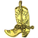 Gold Cowboy Boot Pendant in Pewter