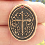 Copper Cross Medallion in Pewter