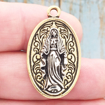 Blessed Virgin Mary Medals Wholesale with Gold Pewter Background