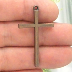 Simple Copper Cross Pendants Bulk in Pewter